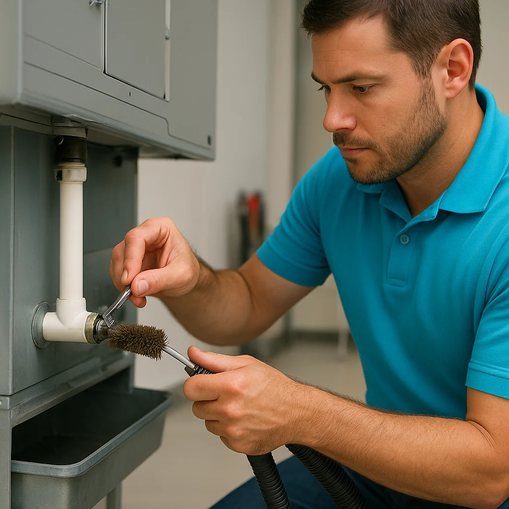 Call Heating & Air Conditioner Pros condensate drain cleaning and repair service services - Lampe